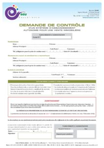 SPANC Demande de contrôle vente ANC